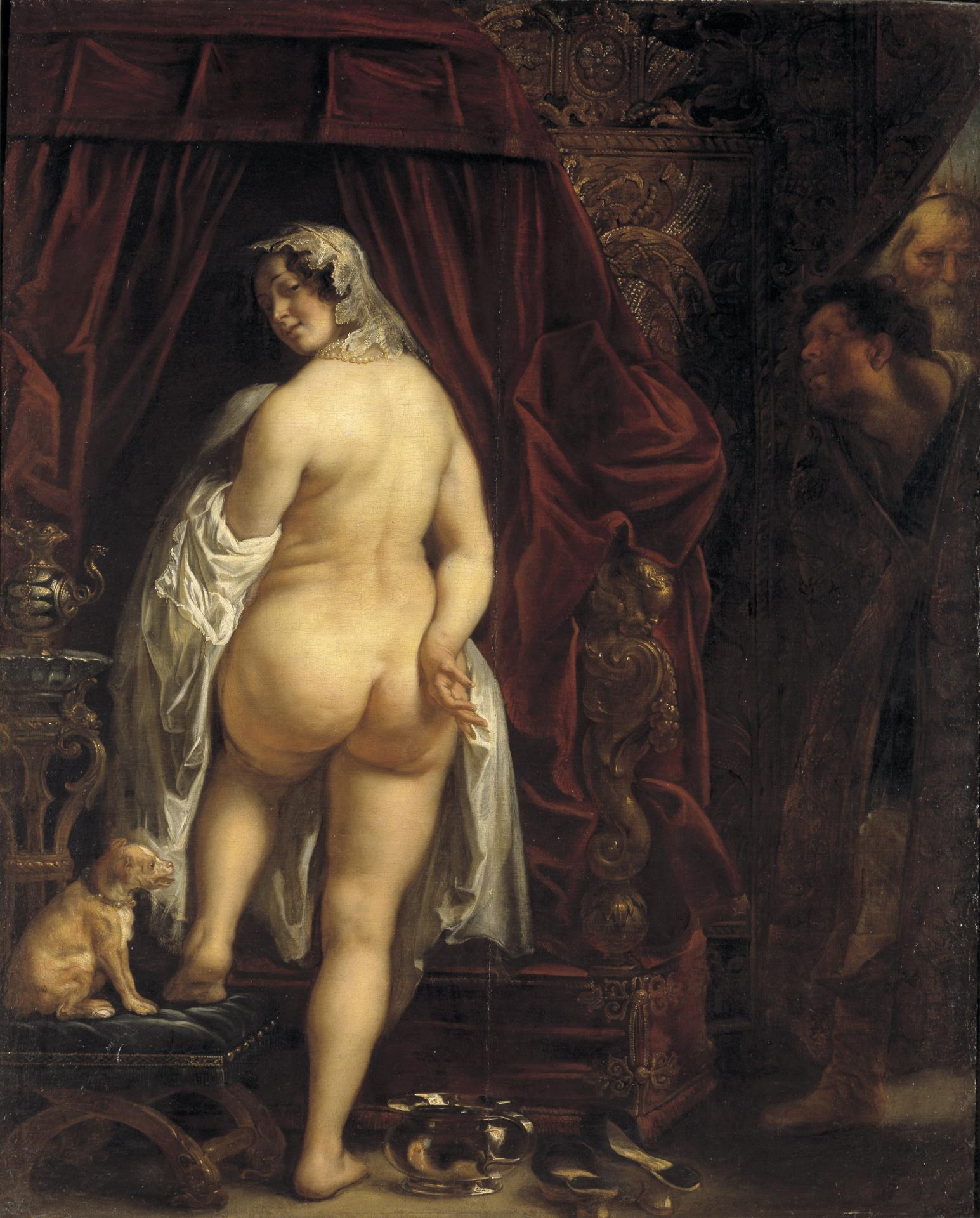 Jacob jordaens king candaules of lydia showing his wife to gyges